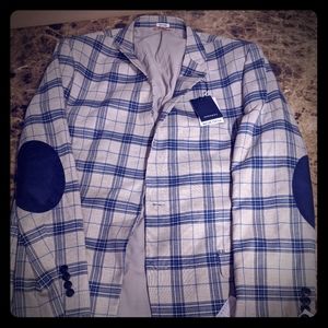 Crown and Ivy Blue and Tan blazer. Never Worn